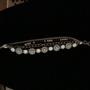 Lucky Brand Bracelet- 4 Strand with Flowers